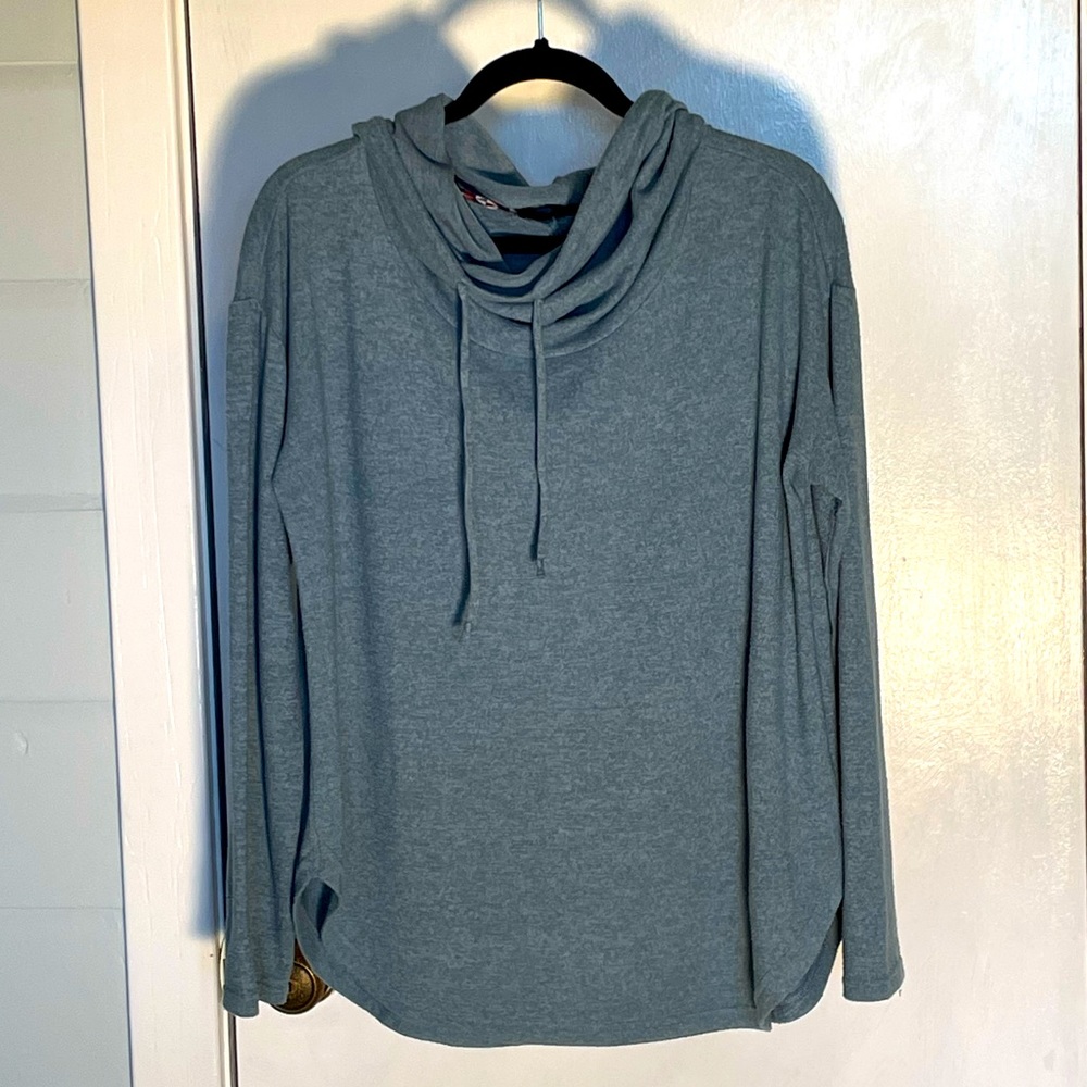 Prana, Cowl Neck, Soft Cozy Sweater, Light Blue, size Large